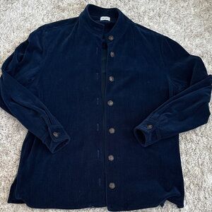 LESET Women's Navy Corduroy Shirt Jacket